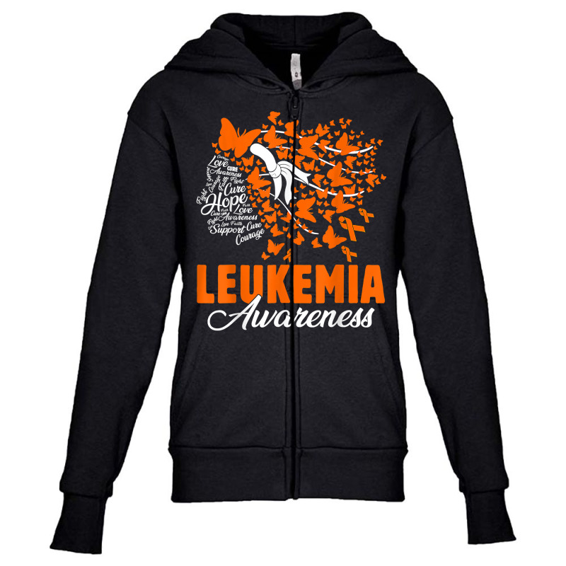 Hope Love Cure Butterflies Leukemia Awareness Warrior Women T Shirt Youth Zipper Hoodie | Artistshot