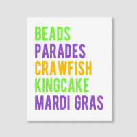 Beads, Parades, Crawfish, Kingcake, Mardi Gras Portrait Canvas Print | Artistshot