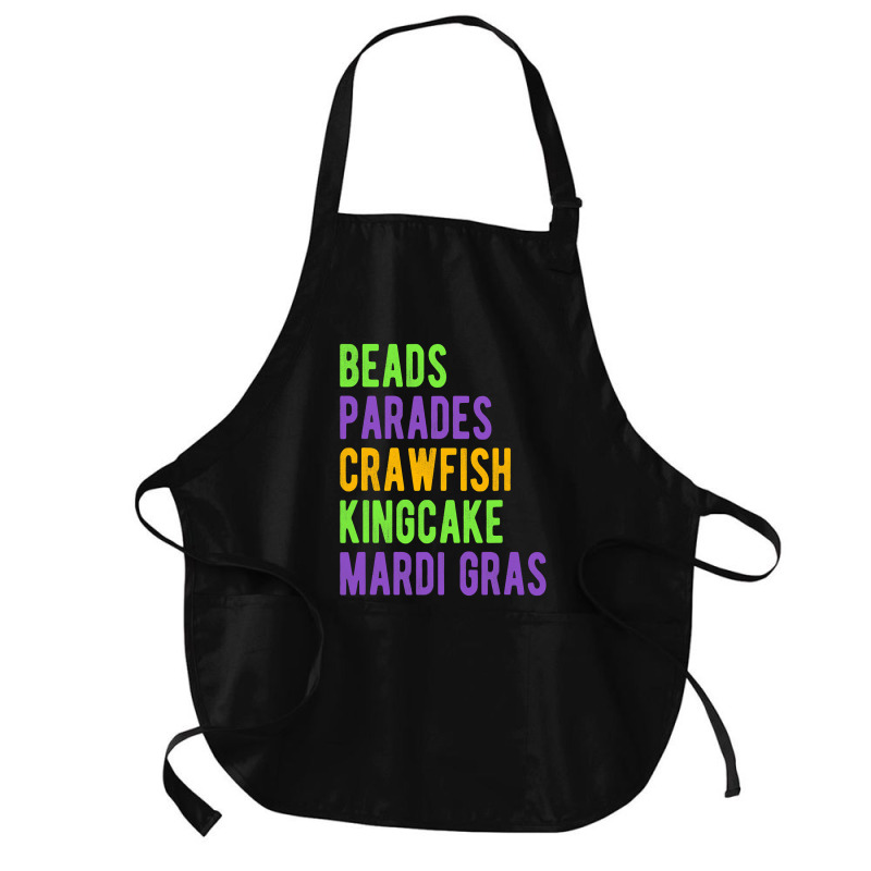 Beads, Parades, Crawfish, Kingcake, Mardi Gras Medium-length Apron | Artistshot