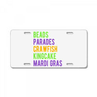 Beads, Parades, Crawfish, Kingcake, Mardi Gras License Plate | Artistshot