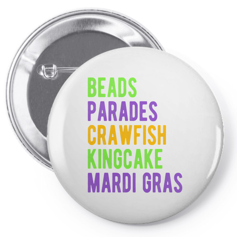 Beads, Parades, Crawfish, Kingcake, Mardi Gras Pin-back Button | Artistshot