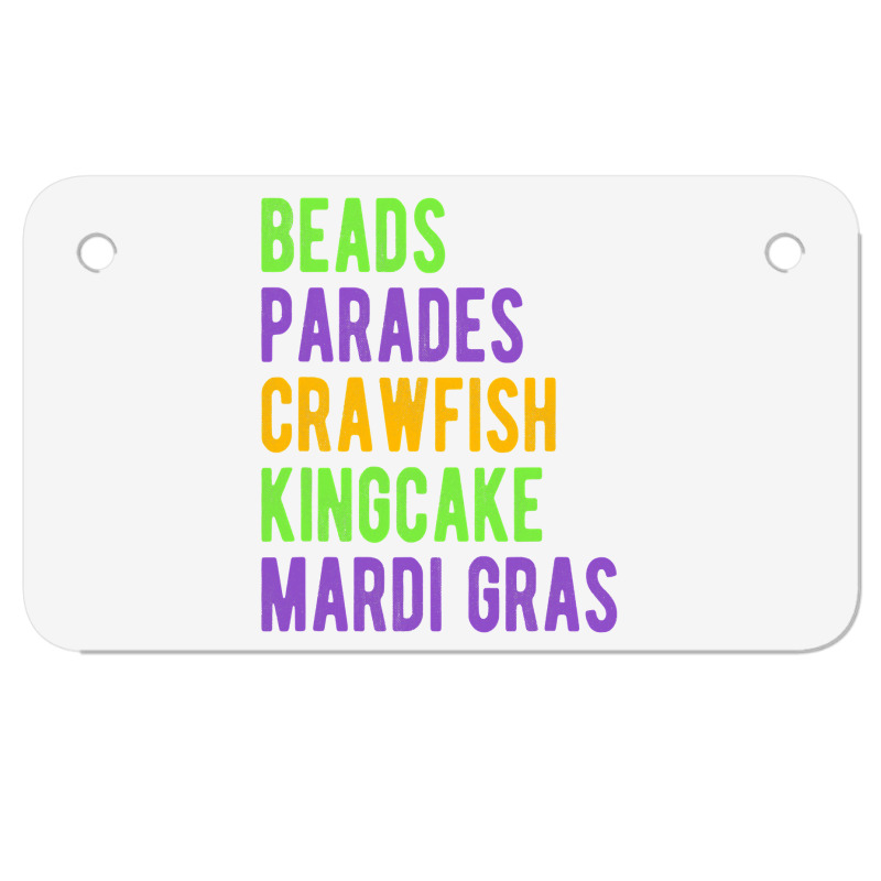 Beads, Parades, Crawfish, Kingcake, Mardi Gras Motorcycle License Plate | Artistshot