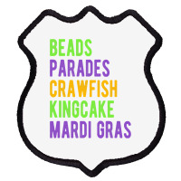 Beads, Parades, Crawfish, Kingcake, Mardi Gras Shield Patch | Artistshot