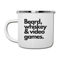 Beard, Whiskey & Video Games  Manly Whiskey Drinker Camper Cup | Artistshot