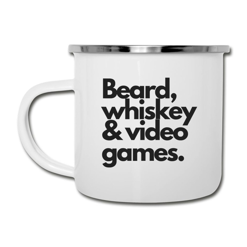 Beard, Whiskey & Video Games  Manly Whiskey Drinker Camper Cup | Artistshot