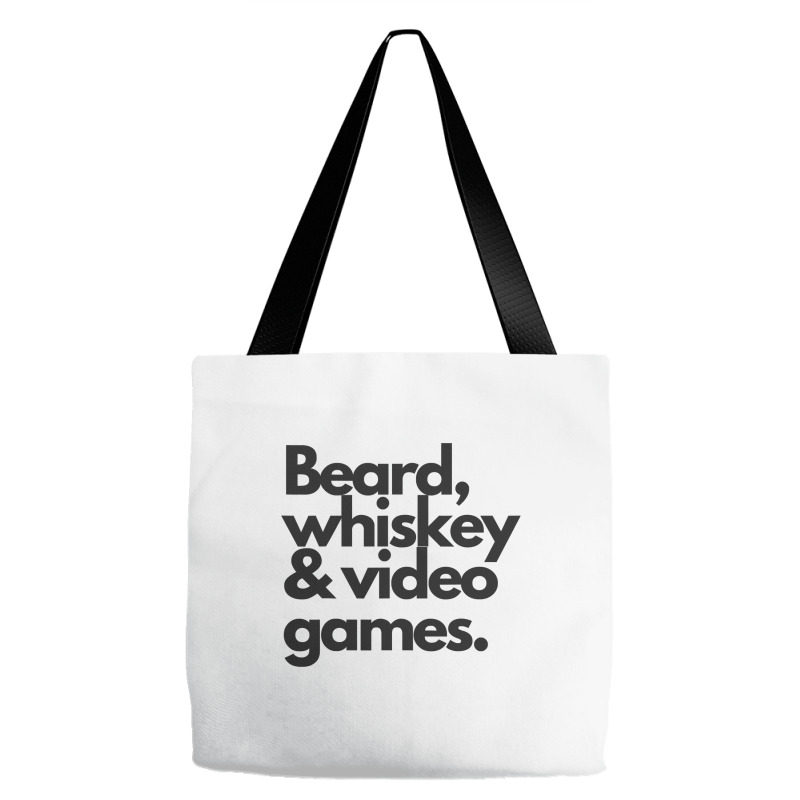 Beard, Whiskey & Video Games  Manly Whiskey Drinker Tote Bags | Artistshot