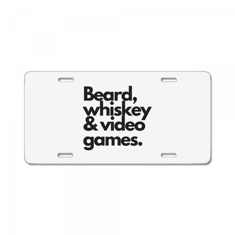 Beard, Whiskey & Video Games  Manly Whiskey Drinker License Plate | Artistshot