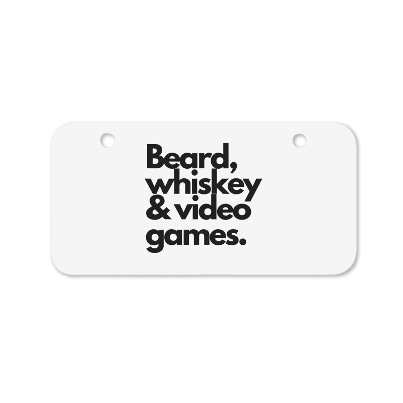 Beard, Whiskey & Video Games  Manly Whiskey Drinker Bicycle License Plate | Artistshot