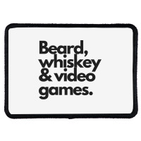 Beard, Whiskey & Video Games  Manly Whiskey Drinker Rectangle Patch | Artistshot