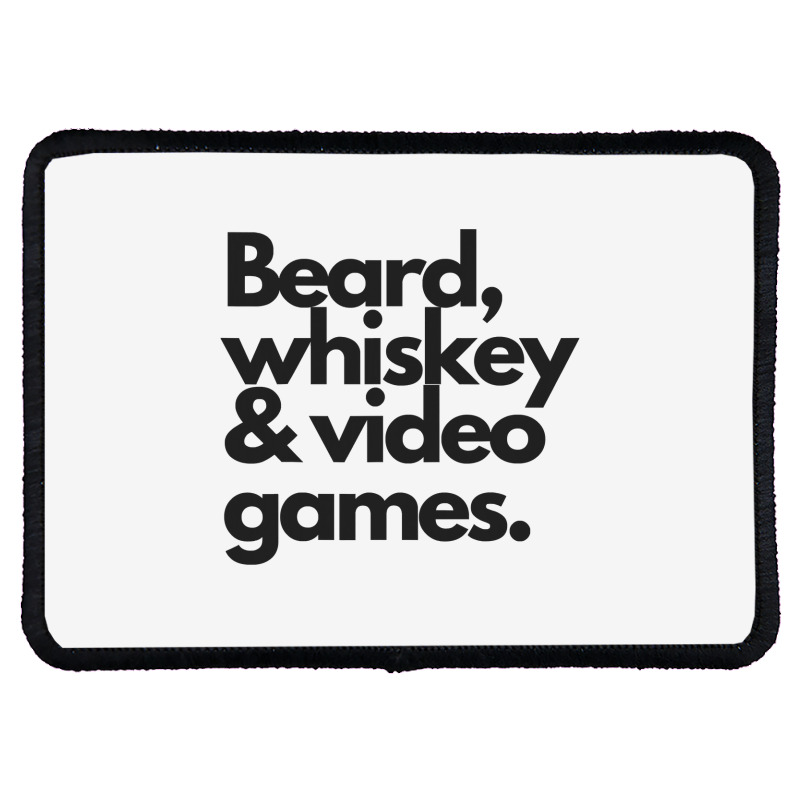 Beard, Whiskey & Video Games  Manly Whiskey Drinker Rectangle Patch | Artistshot