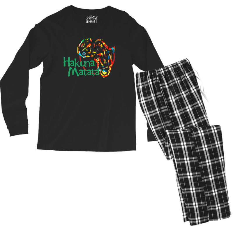 Funny Hakuna Matata Men's Long Sleeve Pajama Set by Reotechart | Artistshot