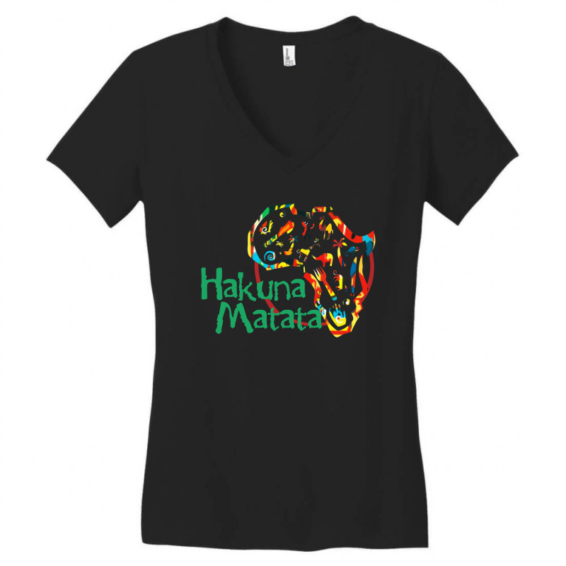 Funny Hakuna Matata Women's V-Neck T-Shirt by Reotechart | Artistshot