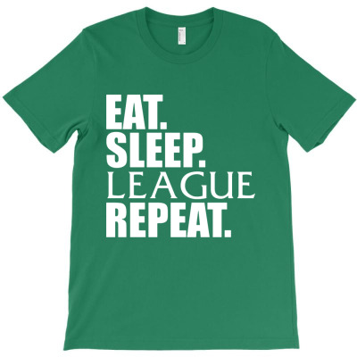League Of Legends Eat Sleep League Repeat T-shirt Designed By Shannen Doherty