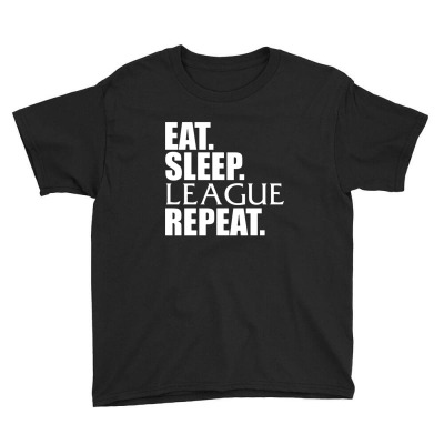 League Of Legends Eat Sleep League Repeat Youth Tee Designed By Shannen Doherty