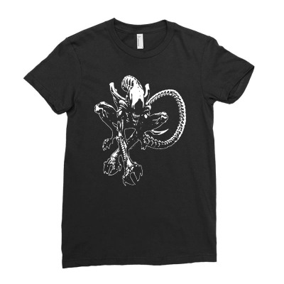 Alien Movie Xenomorph Ladies Fitted T-shirt Designed By Mdk Art