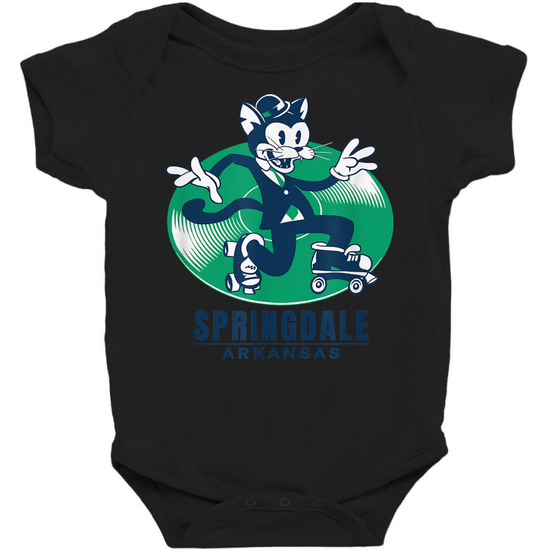 Skate Springdale Arkansas   Roller Skating Cat In A Suit T Shirt Baby Bodysuit | Artistshot