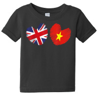 Vietnam Great Britain Heart Uk Flag Vietnamese Flag Heart T Shirt Baby Tee | Artistshot