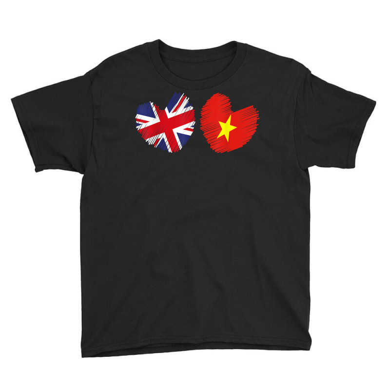 Vietnam Great Britain Heart Uk Flag Vietnamese Flag Heart T Shirt Youth Tee | Artistshot