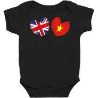 Vietnam Great Britain Heart Uk Flag Vietnamese Flag Heart T Shirt Baby Bodysuit | Artistshot