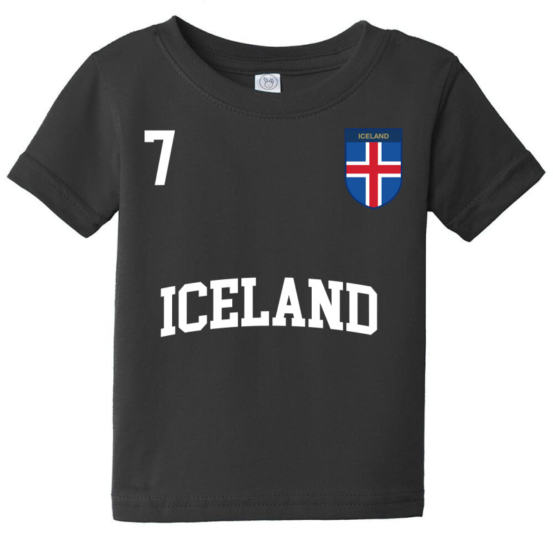 Iceland Team Sports Number 7 Soccer Icelandic Flag Sweatshirt Baby Tee by dornakgb | Artistshot