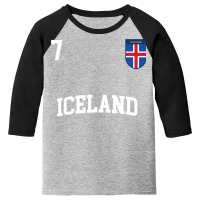 Iceland Team Sports Number 7 Soccer Icelandic Flag Sweatshirt Youth 3/4 Sleeve | Artistshot