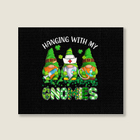 St Patricks Day Hanging With My Gnomies Nurse Stethoscope T Shirt Landscape Canvas Print | Artistshot