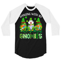 St Patricks Day Hanging With My Gnomies Nurse Stethoscope T Shirt 3/4 Sleeve Shirt | Artistshot