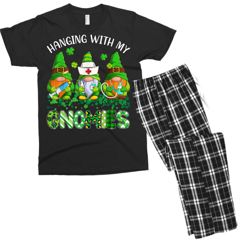 St Patricks Day Hanging With My Gnomies Nurse Stethoscope T Shirt Men's T-shirt Pajama Set | Artistshot