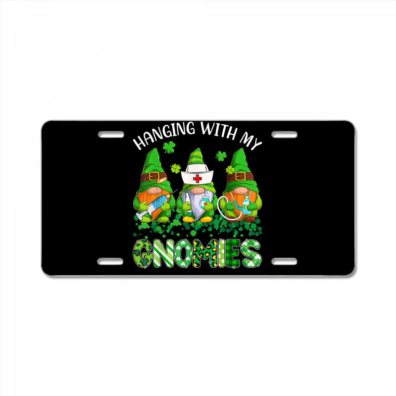 St Patricks Day Hanging With My Gnomies Nurse Stethoscope T Shirt License Plate | Artistshot