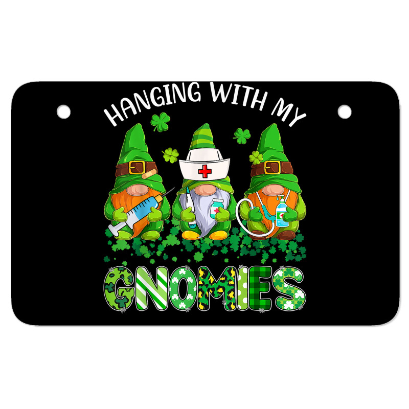 St Patricks Day Hanging With My Gnomies Nurse Stethoscope T Shirt Atv License Plate | Artistshot