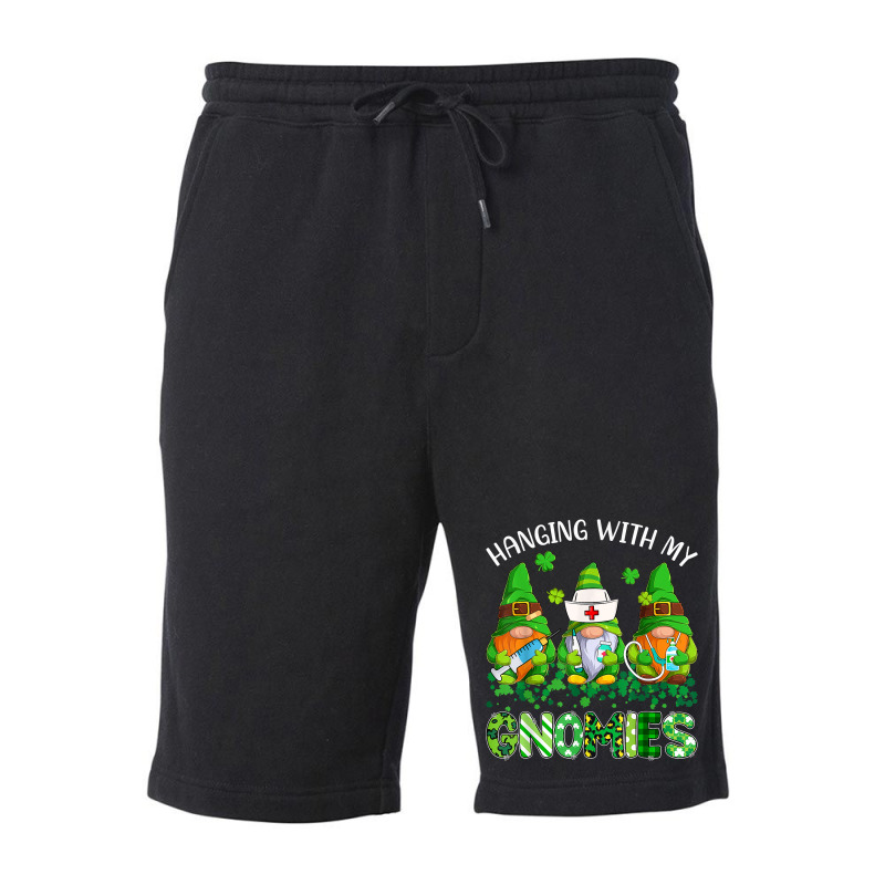 St Patricks Day Hanging With My Gnomies Nurse Stethoscope T Shirt Fleece Short | Artistshot