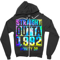 Straight Outta 1992 Dirty Thirty Funny 30th Birthday Gift T Shirt Zipper Hoodie | Artistshot