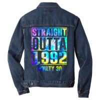 Straight Outta 1992 Dirty Thirty Funny 30th Birthday Gift T Shirt Men Denim Jacket | Artistshot