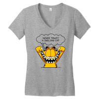 Smiling Cat Women's V-neck T-shirt | Artistshot