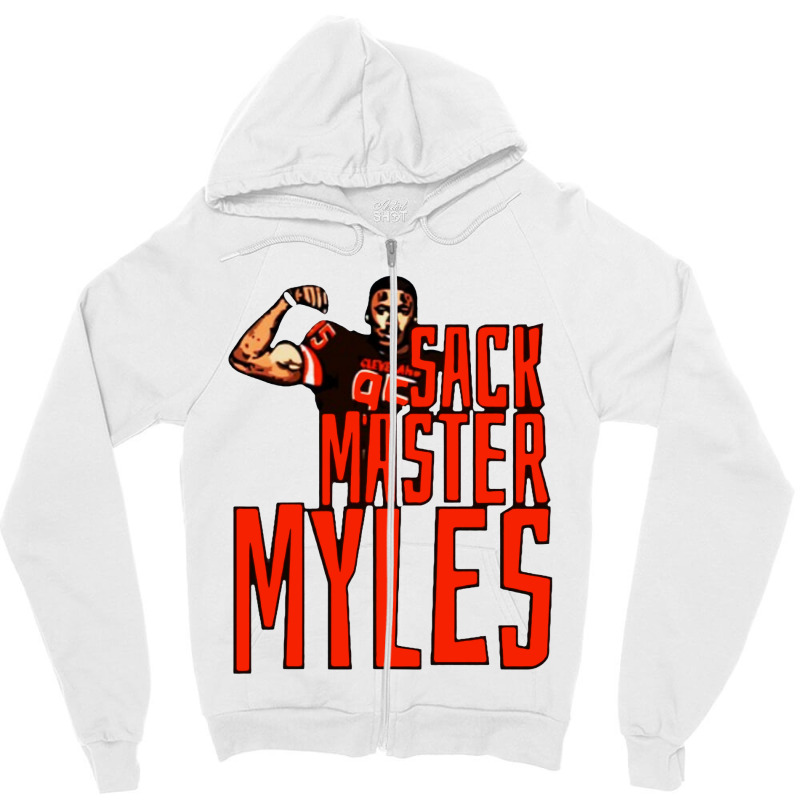 Myles Garrett Sleeveless Zipper Hoodie. By Artistshot