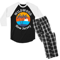 Wildwood Beach New Jersey Summer Vacation Souvenir T Shirt Men's 3/4 Sleeve Pajama Set | Artistshot