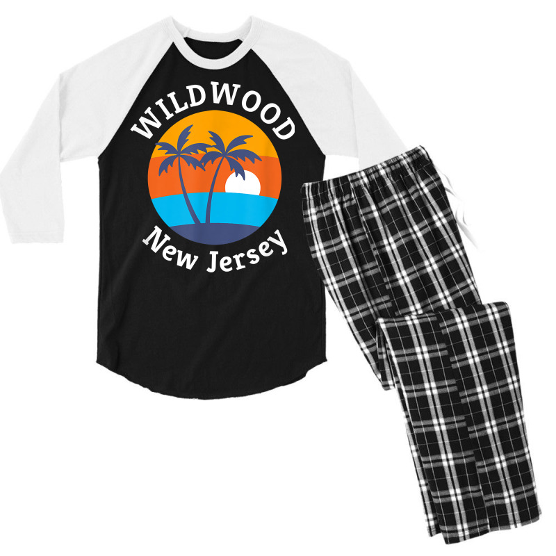 Wildwood Beach New Jersey Summer Vacation Souvenir T Shirt Men's 3/4 Sleeve Pajama Set | Artistshot