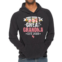 Womens Flowers Promoted To Great Grandma Est 2023 Women Family T Shirt Vintage Hoodie | Artistshot