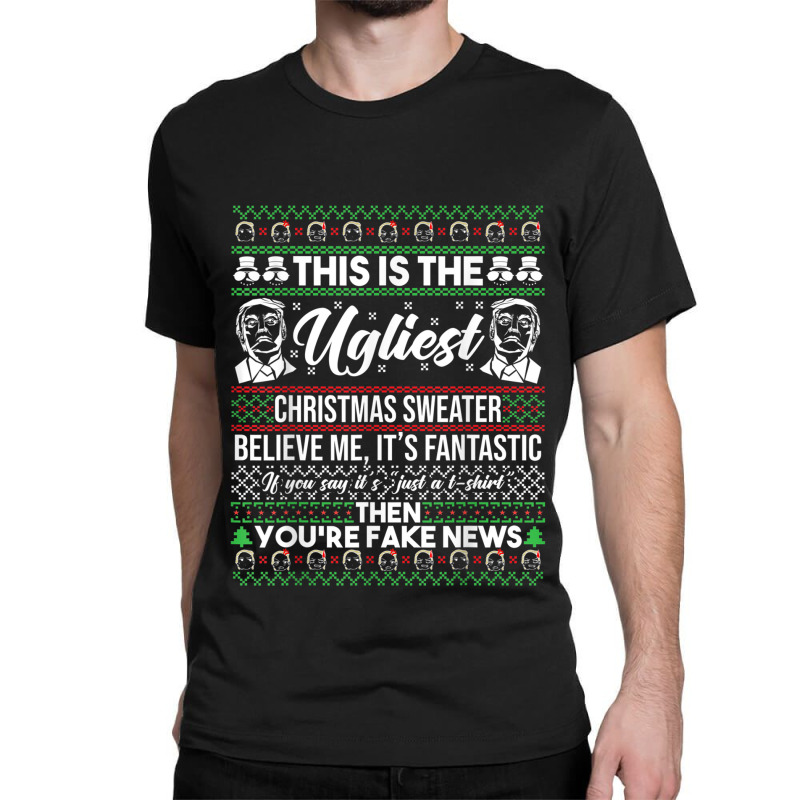 Trump Ugly Christmas Sweater Classic T-shirt | Artistshot