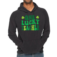 Womens One Lucky Teacher Retro Vintage St. Patrick's Day T Shirt Vintage Hoodie | Artistshot