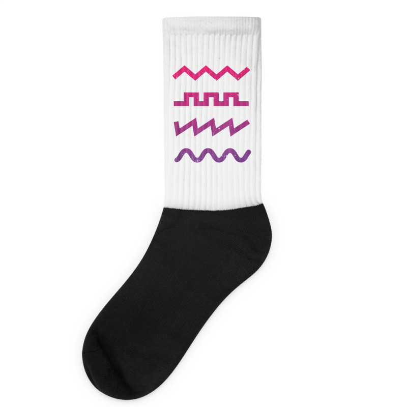 Waveform Techno Synthesizer Synth Analog T Shirt Socks | Artistshot