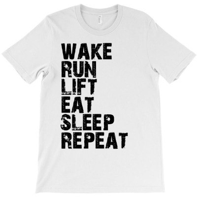 Funny Wake Run Lift T-shirt Designed By Gani Ibrahim