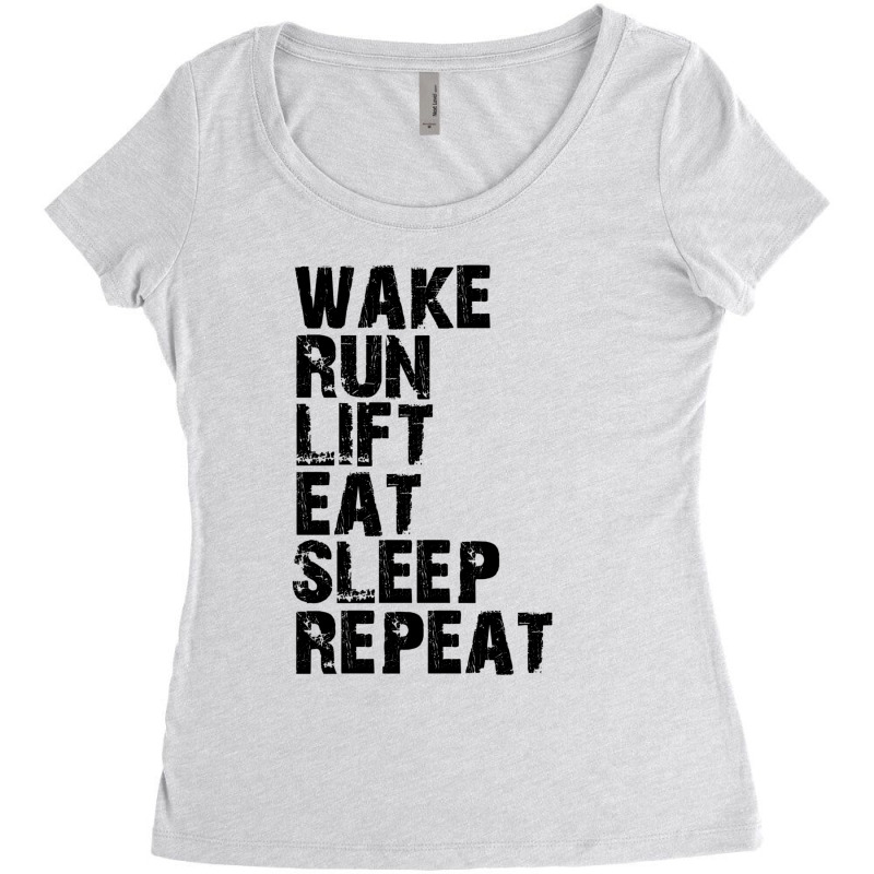 Funny Wake Run Lift Women's Triblend Scoop T-shirt | Artistshot