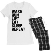 Funny Wake Run Lift Women's Pajamas Set | Artistshot