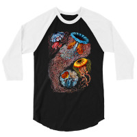 Under The Ocean Marine Jellyfish 3/4 Sleeve Shirt | Artistshot