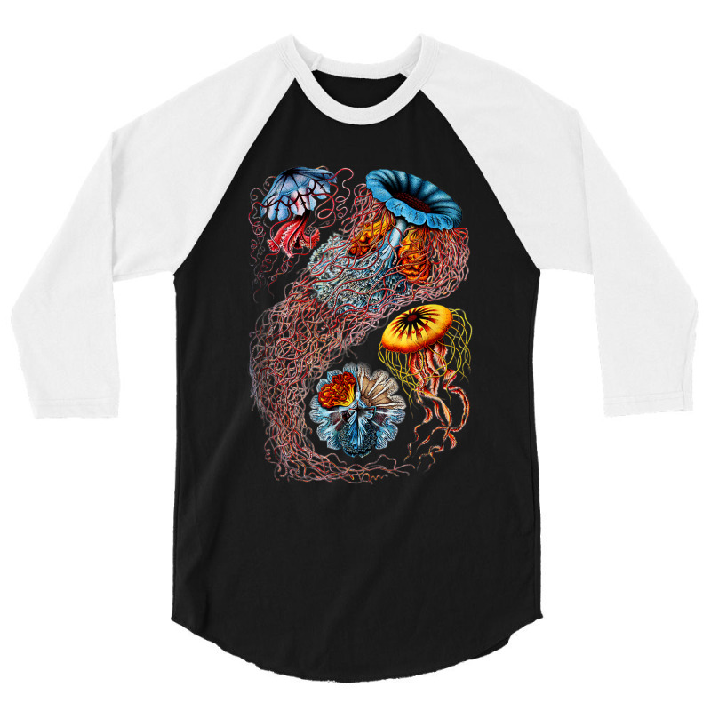 Under The Ocean Marine Jellyfish 3/4 Sleeve Shirt by Hoang95 | Artistshot