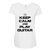 Keep Calm Slide Guitar Maternity Scoop Neck T-shirt | Artistshot