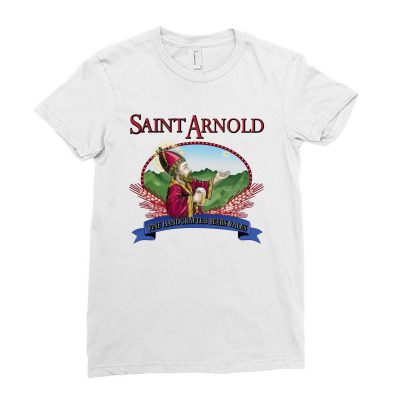 Saint Arnold Ladies Fitted T-shirt Designed By Yesairish