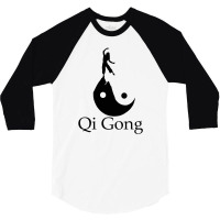 Black Silhouette Art Of Qigong 3/4 Sleeve Shirt | Artistshot