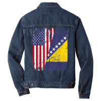 Bosnian Herzegovinian Roots  Half American Flag Bosnia Flag T Shirt Men Denim Jacket | Artistshot